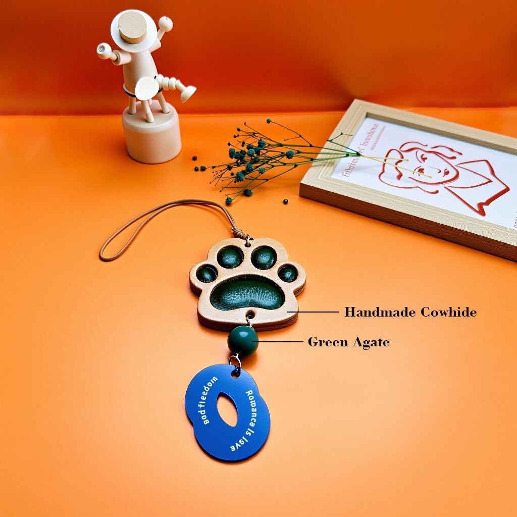 Handmade Cowhide Cat Paw Genuine Leather Bag Charms Exquisite Cute Creative Gift