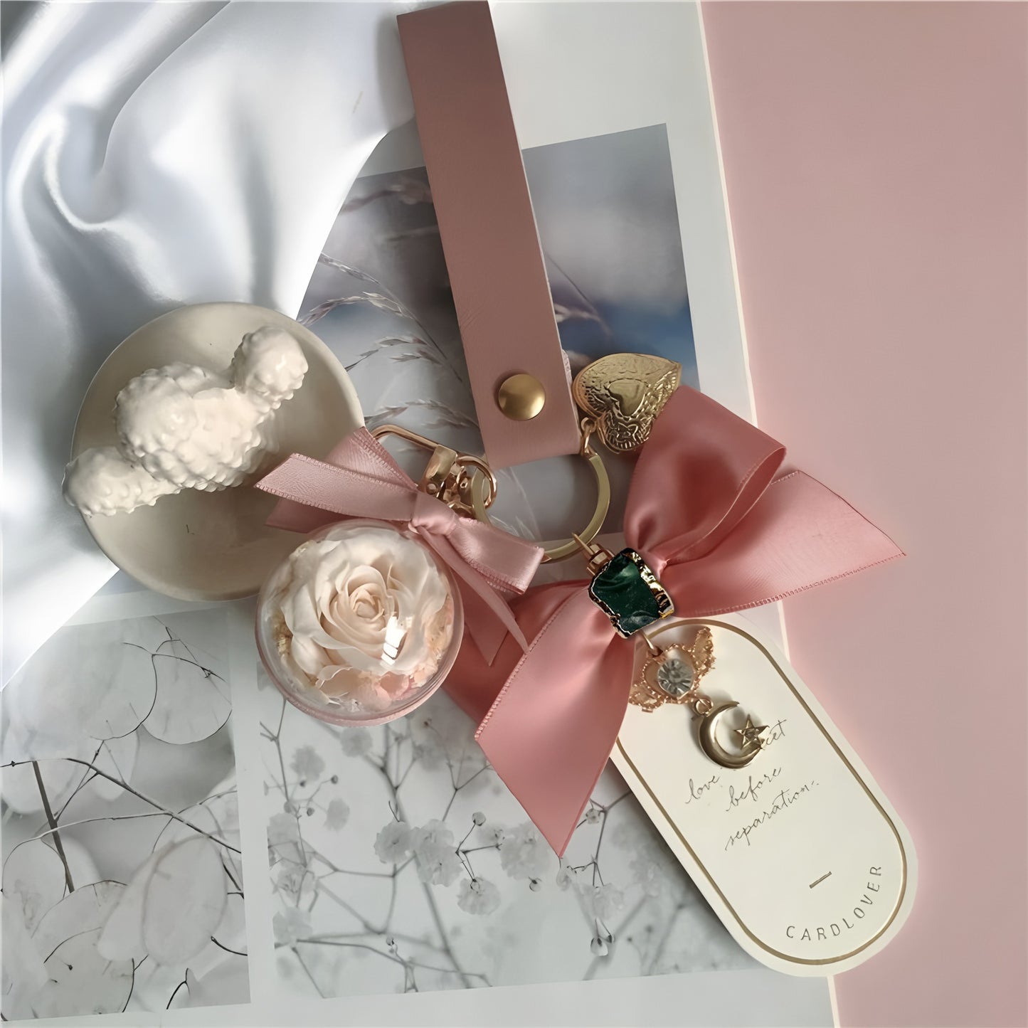 🌟 Zodiac Guardian Series — Personalized Eternal Flower Bag Charms