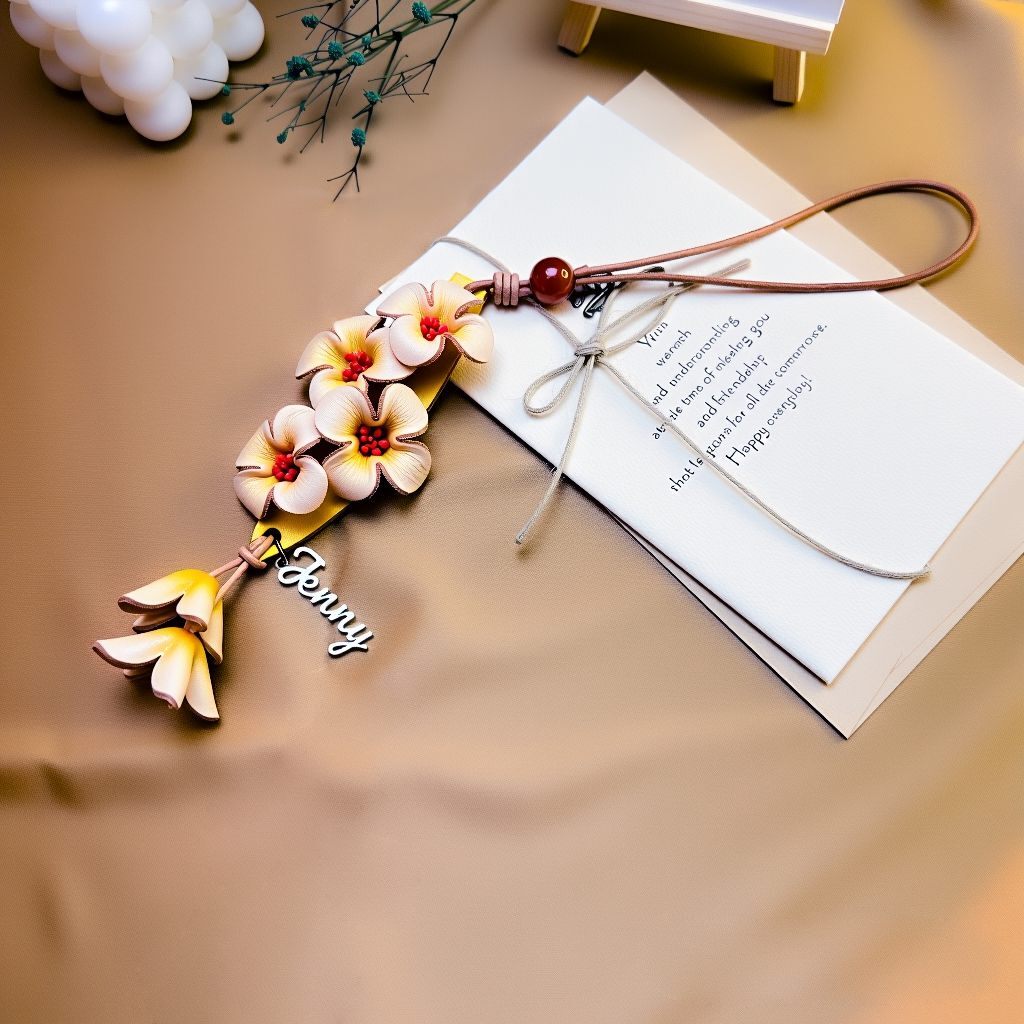 "Wealth Blossoms" First-layer Cowhide Flower Bag Charms
