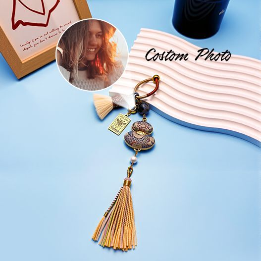 Custom Scorpio zodiac guardian bag charm with Song brocade fabric and gemstone beads, personalized astrology protection amulet keychain gift.