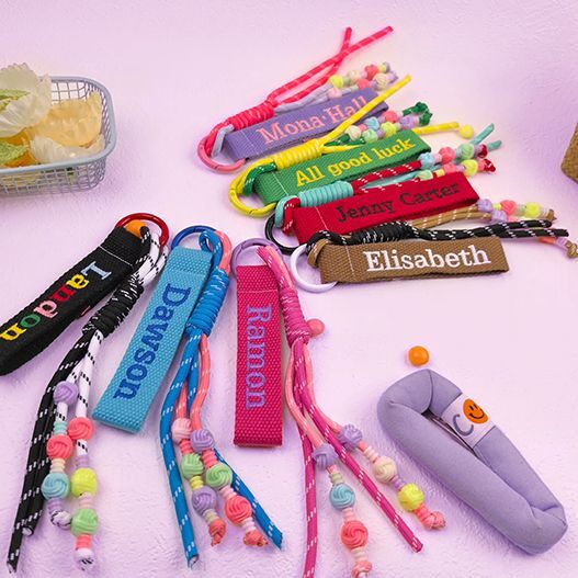 Angel Edition – Embroidered Custom Name Backpack Charm (Kids) | Anti-Loss Guardian Tag with Photo Option